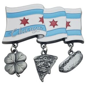 Chicago Souvenir Refrigerator Magnet Flag Clover Pizza Hotdog Travel‎ Gift Decor